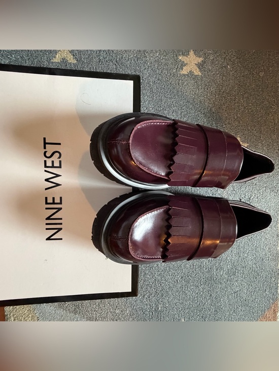 Nine West Shoes - Nine West Women’s Burgundy Kilted Slip-On Loafers